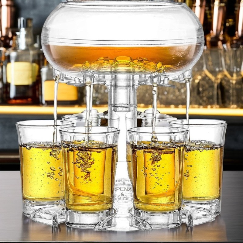 Exquisite 6 Shot Glas Dispenser und Halter für Party Barware Bier Whiskey Cocktails