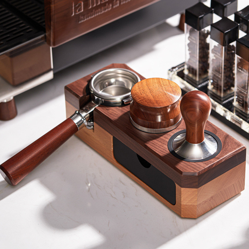 Massivholz Espresso Tamping Station Kaffee Tamper Halter Vorrat Maschinenzubehör