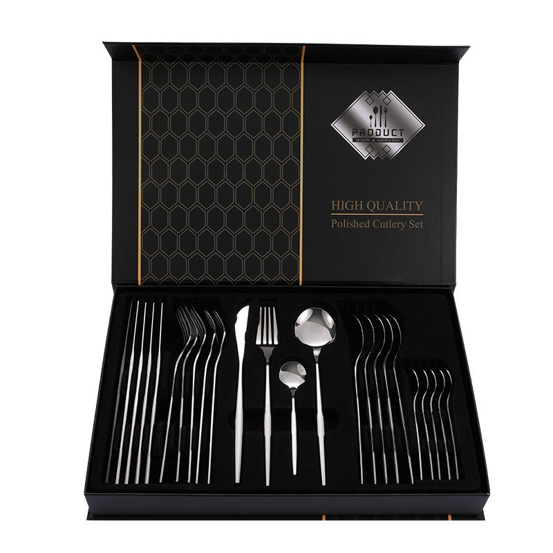 24-Stücke Gold Besteck Set Edelstahl Flatware für nachhaltige Party Gelegenheit